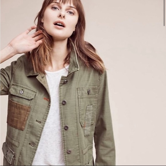 HEI HEI Anthropologie Upcycled Patchwork Embroidered Utility Military Vest Small - Picture 5 of 11